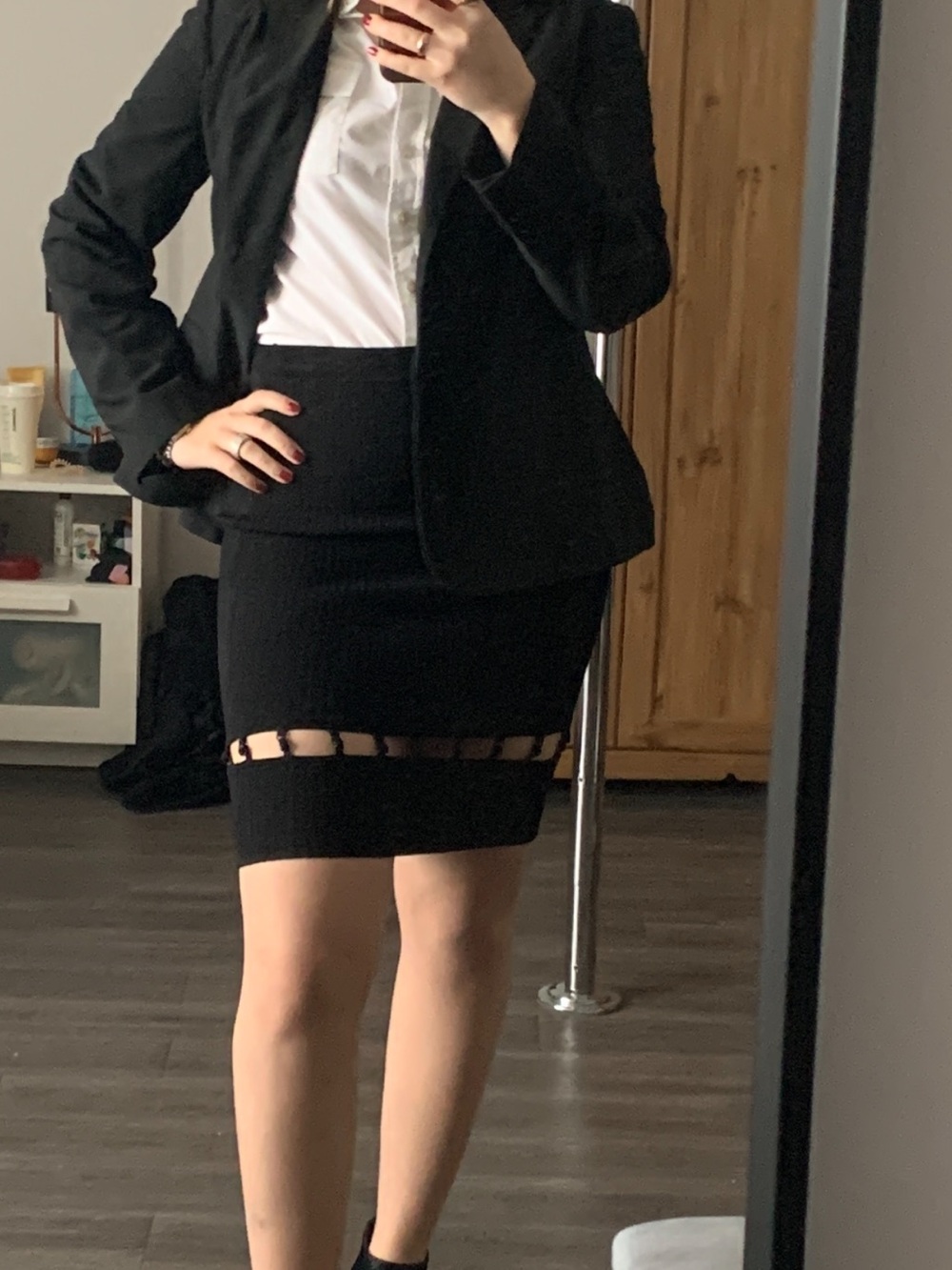 Alexander Wang Black Cutout Detail Pencil Skirt